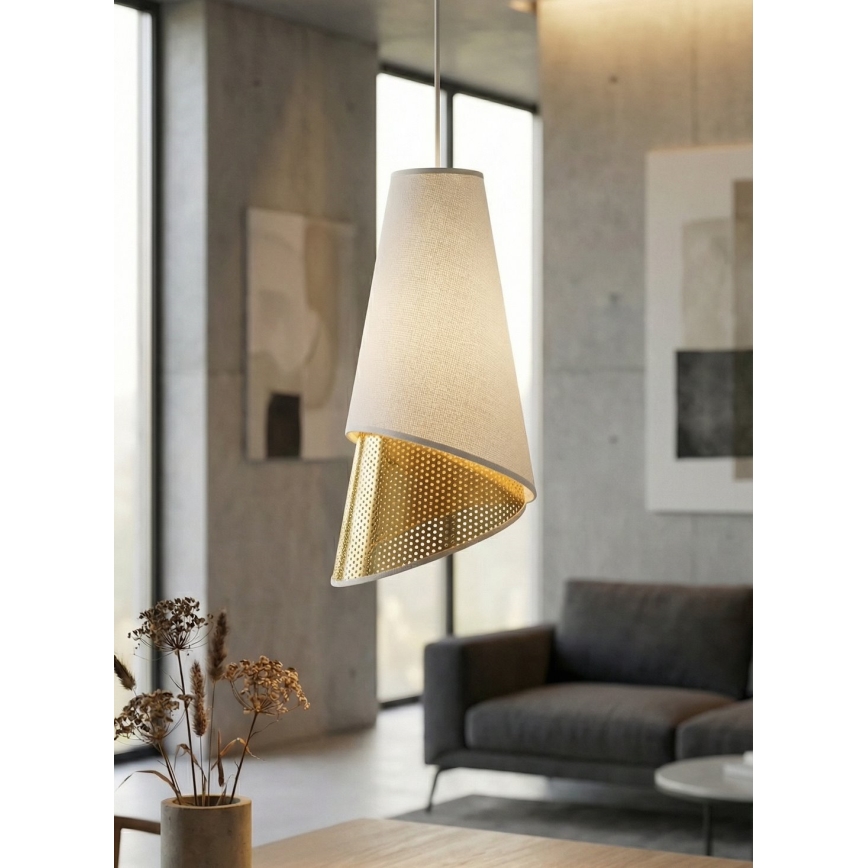 Suspension sur câble MODA 1xE27/15W/230V blanc/doré
