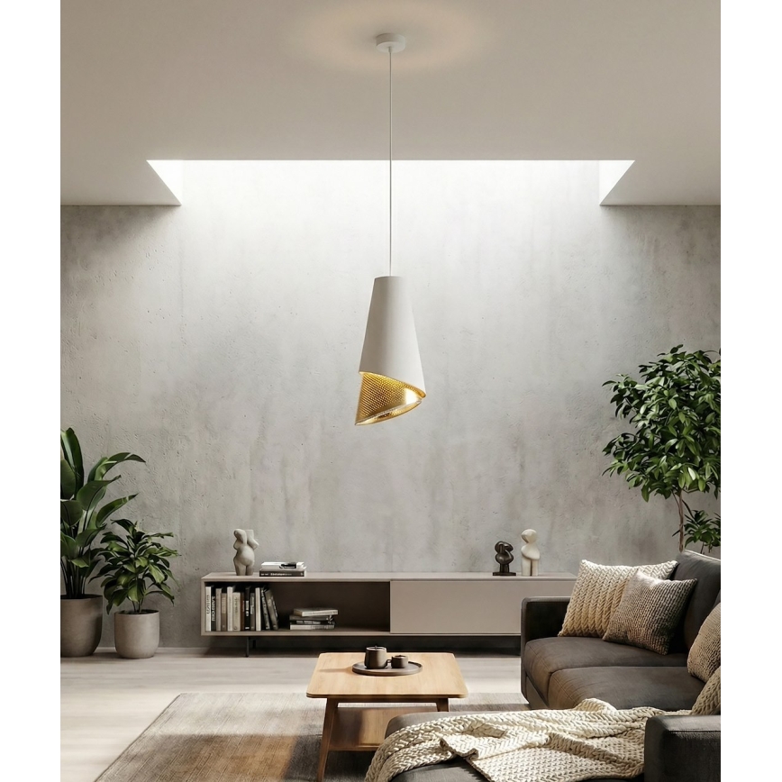 Suspension sur câble MODA 1xE27/15W/230V blanc/doré