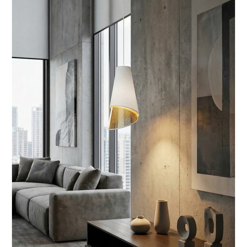Suspension sur câble MODA 1xE27/15W/230V blanc/doré