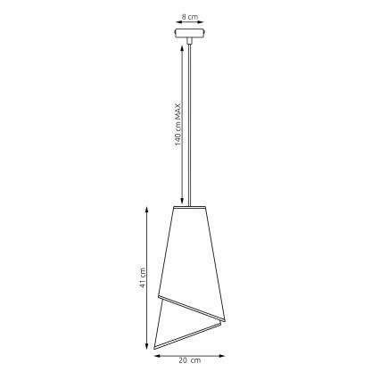 Suspension sur câble MODA 1xE27/15W/230V gris/noir