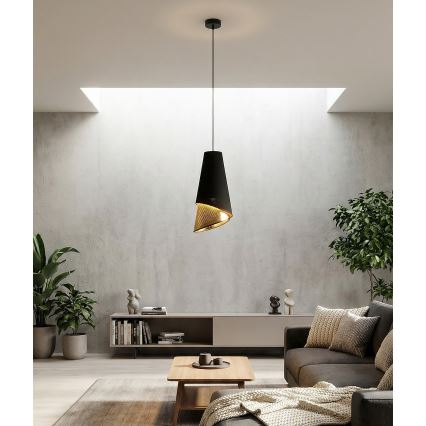 Suspension sur câble MODA 1xE27/15W/230V noir/doré