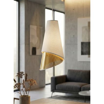 Suspension sur câble MODA 3xE27/15W/230V blanche/dorée