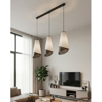 Suspension sur câble MODA 3xE27/15W/230V gris/noir