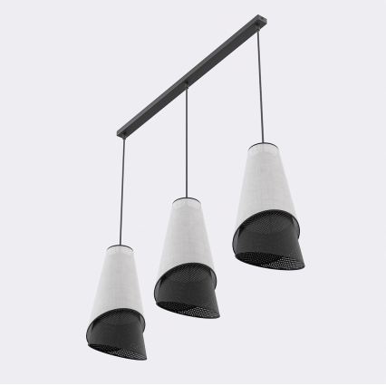Suspension sur câble MODA 3xE27/15W/230V gris/noir