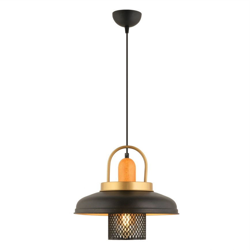 Suspension sur câble MONZA 1xE27/40W/230V Ø 32 cm noir/doré