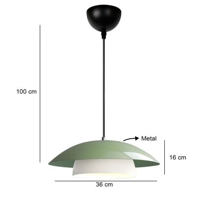 Suspension sur câble MOONLIGH 1xE27/40W/230V verte