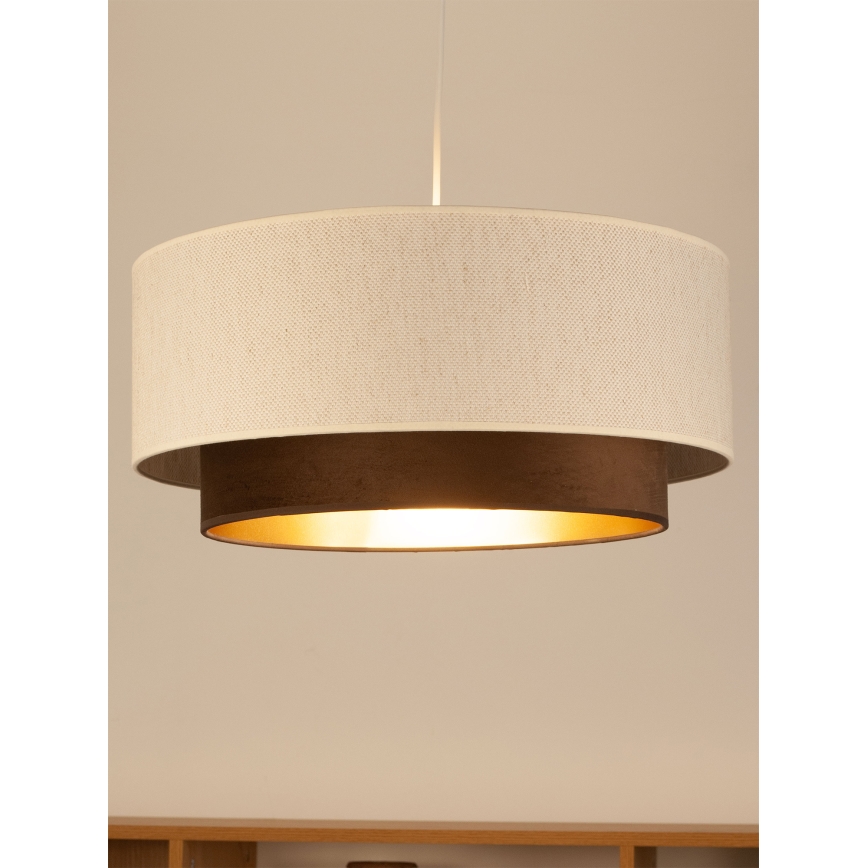 Suspension sur câble NATIA 1xE27/60W/230V blanc/marron
