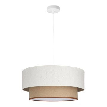 Suspension sur câble NATIA 1xE27/60W/230V Ø 45 cm blanc/marron