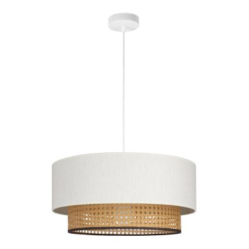 Suspension sur câble NATIA 1xE27/60W/230V Ø 45 cm blanc/marron