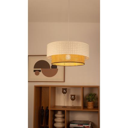 Suspension sur câble NATIA 1xE27/60W/230V Ø 45 cm blanc/marron