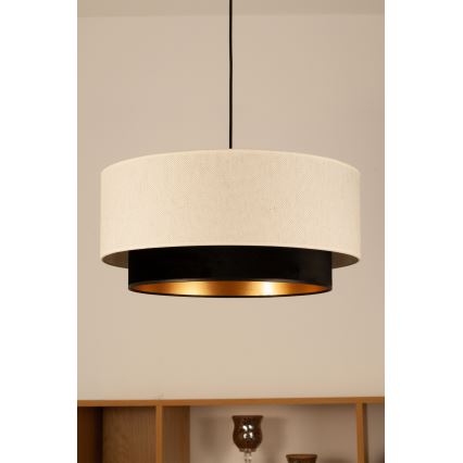 Suspension sur câble NATIA 1xE27/60W/230V Ø 45 cm blanc/noir