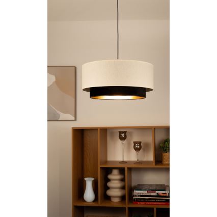 Suspension sur câble NATIA 1xE27/60W/230V Ø 45 cm blanc/noir