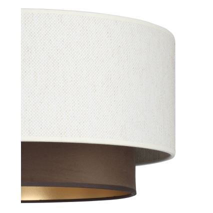 Suspension sur câble NATIA 1xE27/60W/230V Ø 45 cm blanche/marron