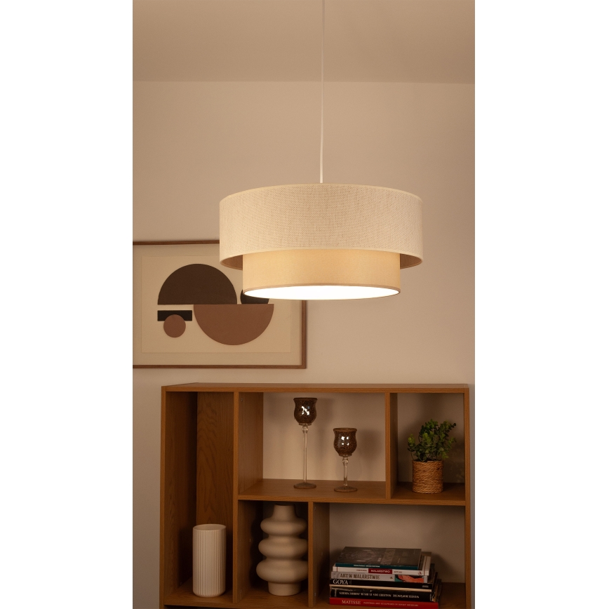 Suspension sur câble NATIA 1xE27/60W/230V Ø 45 cm crème