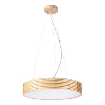 Suspension sur câble NATURAL MODERN 3xE27/15W/230V Ø 47,5 cm en pin