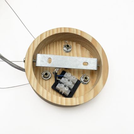 Suspension sur câble NATURAL MODERN 3xE27/15W/230V Ø 47,5 cm en pin
