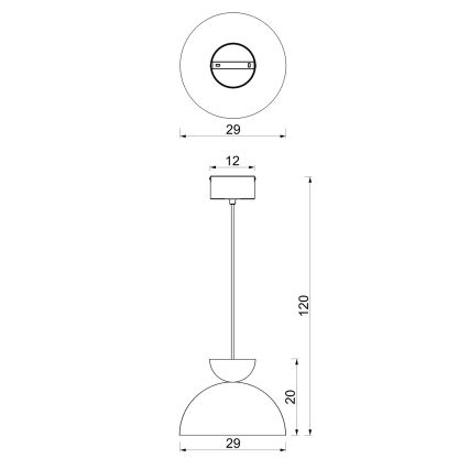 Suspension sur câble NEVIS 1xE27/15W/230V Ø 29 cm beige