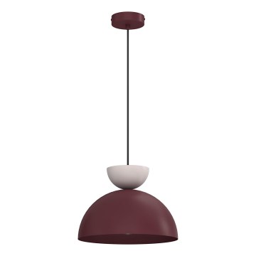 Suspension sur câble NEVIS 1xE27/15W/230V Ø 29 cm bordeaux