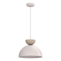 Suspension sur câble NEVIS 1xE27/15W/230V Ø 29 cm crème