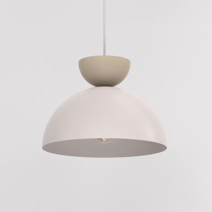 Suspension sur câble NEVIS 1xE27/15W/230V Ø 29 cm crème