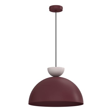 Suspension sur câble NEVIS 1xE27/15W/230V Ø 38 cm bordeaux