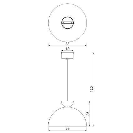 Suspension sur câble NEVIS 1xE27/15W/230V Ø 38 cm bordeaux