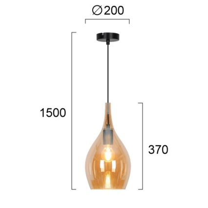 Suspension sur câble NEXT 1xE27/40W/230V orange/noir