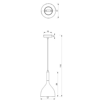Suspension sur câble NOAK 1xE27/15W/230V bordeaux