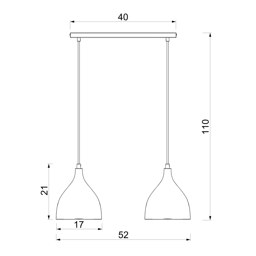 Suspension sur câble NOAK CLASSIC 2xE27/15W/230V bordeaux