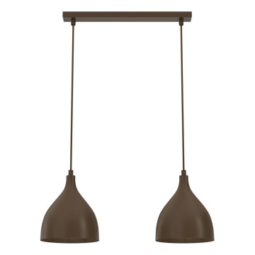Suspension sur câble NOAK CLASSIC 2xE27/15W/230V marron