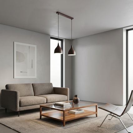Suspension sur câble NOAK CLASSIC 2xE27/15W/230V marron