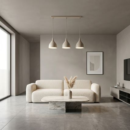 Suspension sur câble NOAK CLASSIC 3xE27/15W/230V beige