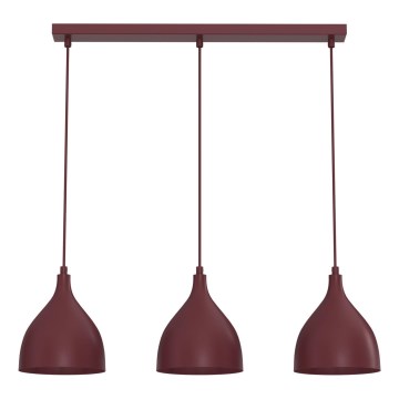 Suspension sur câble NOAK CLASSIC 3xE27/15W/230V bordeaux