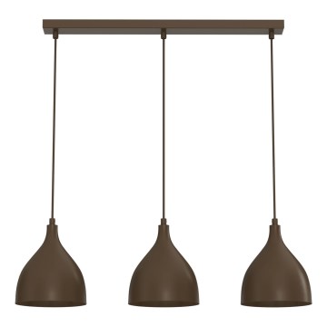 Suspension sur câble NOAK CLASSIC 3xE27/15W/230V marron