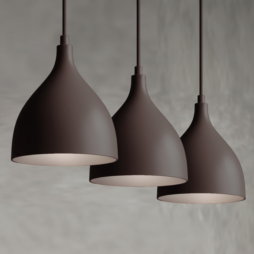 Suspension sur câble NOAK CLASSIC 3xE27/15W/230V marron