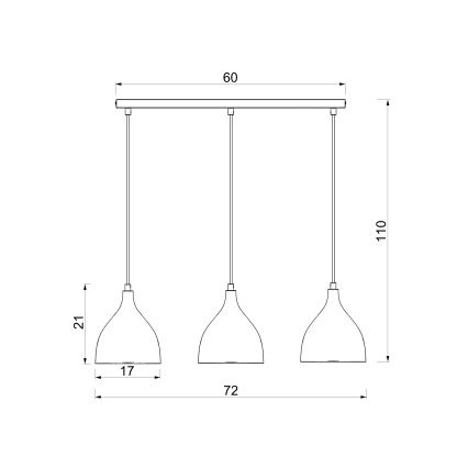 Suspension sur câble NOAK CLASSIC 3xE27/15W/230V marron