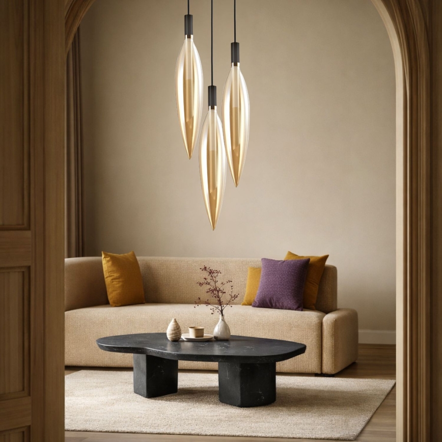 Suspension sur câble NORDIC 1xG9/5W/230V noir/beige fumé