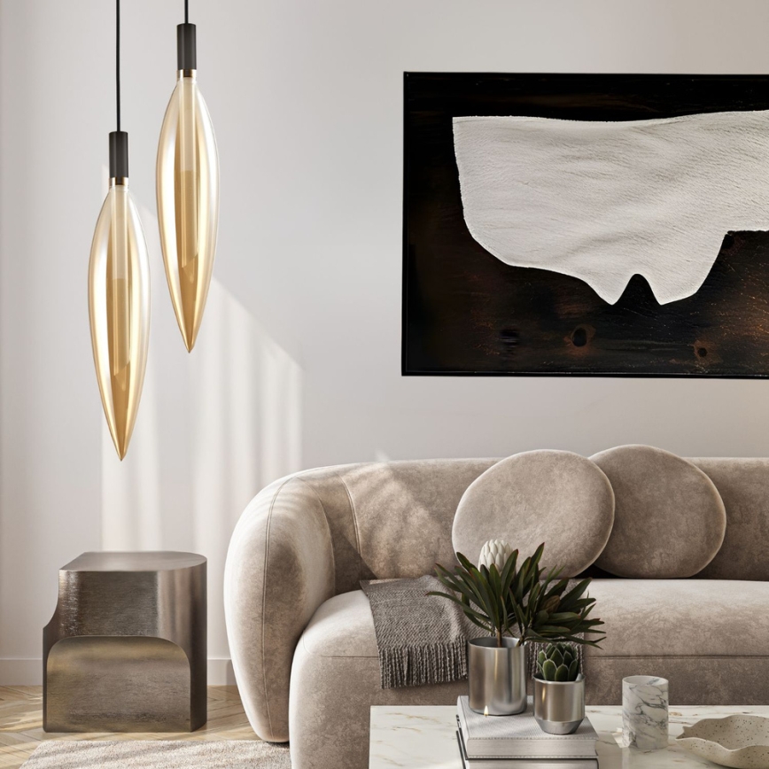 Suspension sur câble NORDIC 1xG9/5W/230V noir/beige fumé