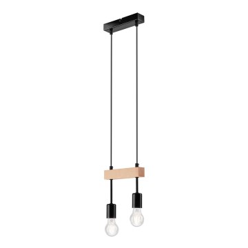 Suspension sur câble ORAZIO 2xE27/60W/230V hêtre