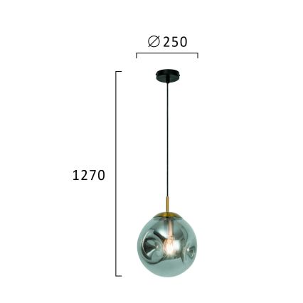 Suspension sur câble OSCAR 1xE27/40W/230V noir fumé