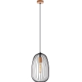 Suspension sur câble OVELLA 1xE27/15W/230V Ø 25 cm noir/pin