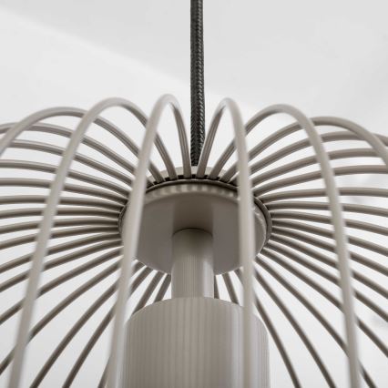 Suspension sur câble OVELLA 1xE27/15W/230V Ø 34 cm beige