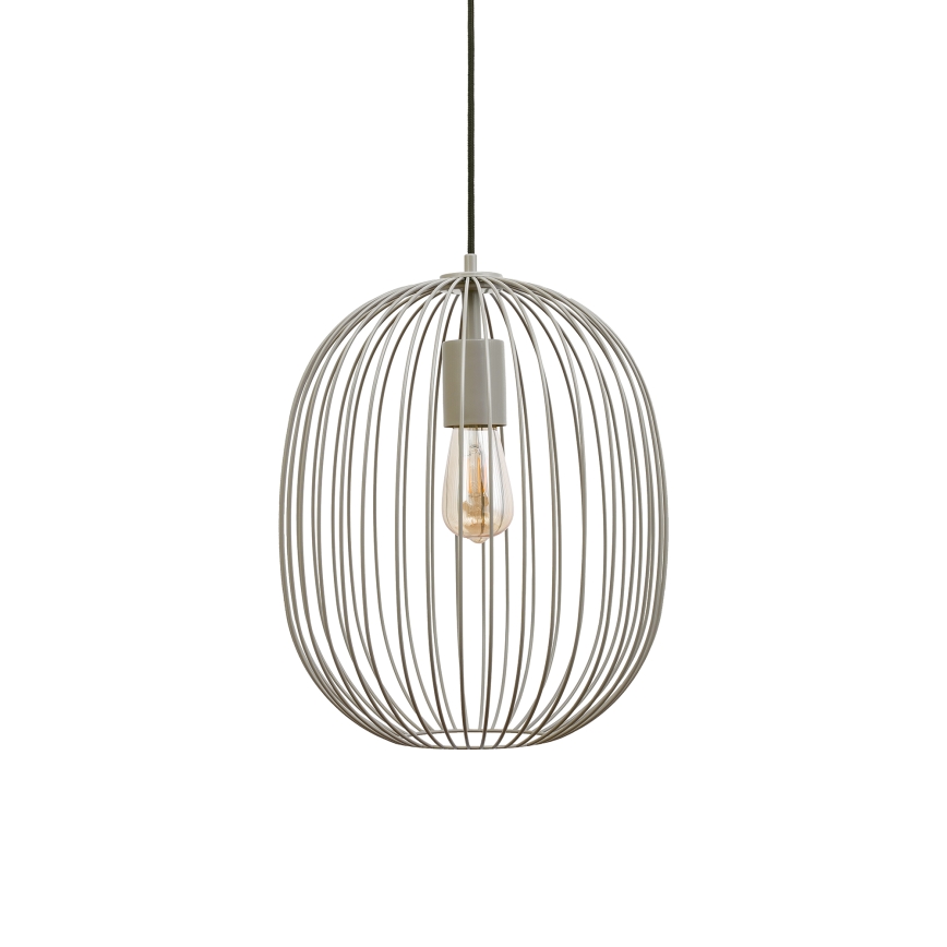 Suspension sur câble OVELLA 1xE27/15W/230V Ø 34 cm beige