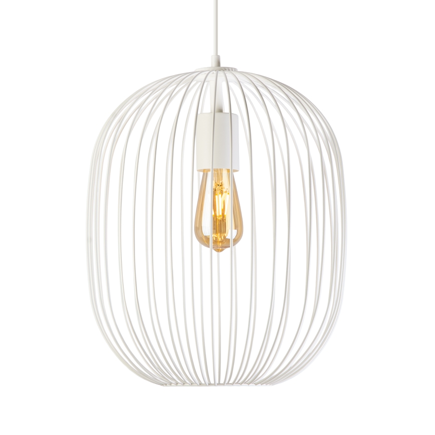 Suspension sur câble OVELLA 1xE27/15W/230V Ø 34 cm crème