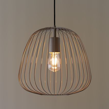 Suspension sur câble OVELLA 1xE27/15W/230V Ø 36 cm beige