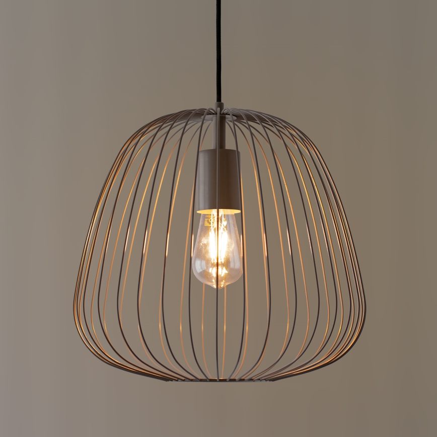 Suspension sur câble OVELLA 1xE27/15W/230V Ø 36 cm beige