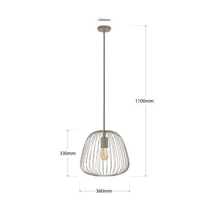 Suspension sur câble OVELLA 1xE27/15W/230V Ø 36 cm beige