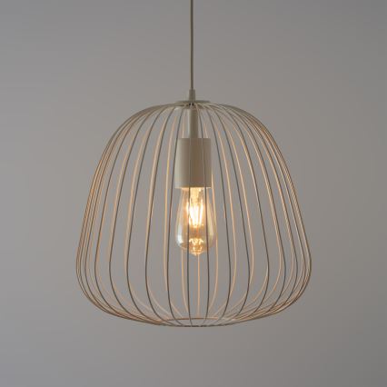 Suspension sur câble OVELLA 1xE27/15W/230V Ø 36 cm crème