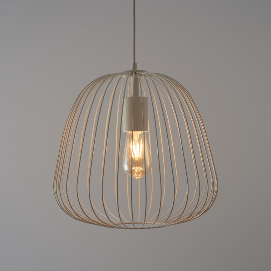 Suspension sur câble OVELLA 1xE27/15W/230V Ø 36 cm crème