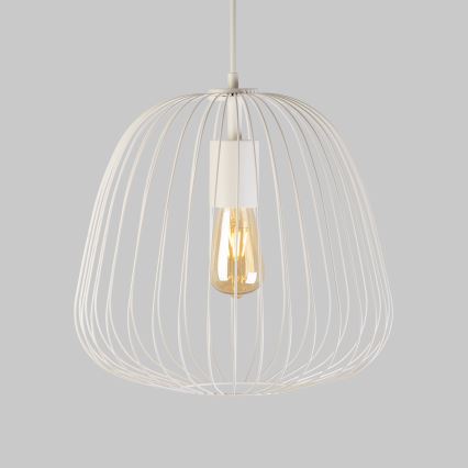 Suspension sur câble OVELLA 1xE27/15W/230V Ø 36 cm crème